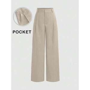Vela Rue Minimalist Design Pants With Hook & Zipper Closure, Lightweight Semi-Sh